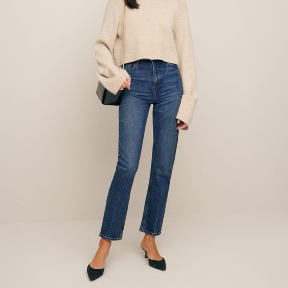 Reformation Liza Ultra High Rise Straight Jeans in Icarian (Size 27)